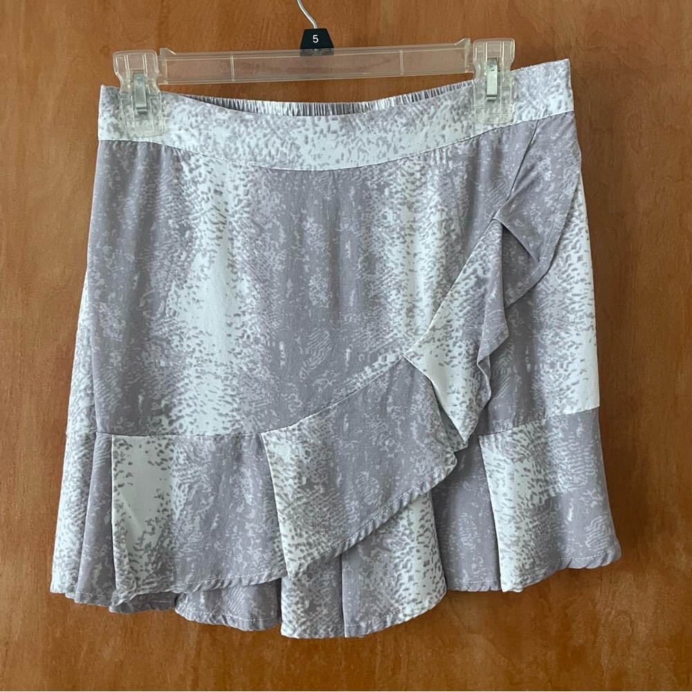 Elegant Gray Ruffle Skirt